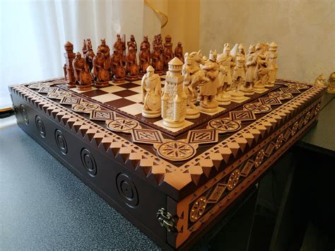 unique handmade chess set.